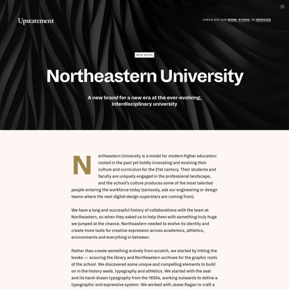 Northeastern University Brand | Upstatement