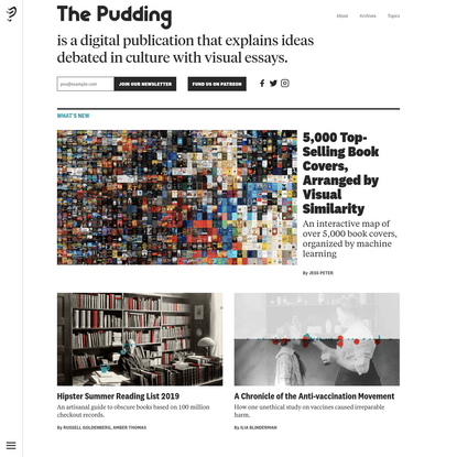 The Pudding explains ideas debated in culture with visual essays.