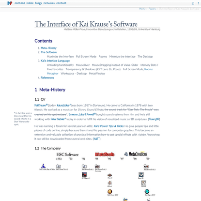 The Interface of Kai Krause's Software