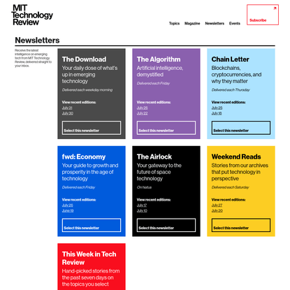Newsletters - MIT Technology Review