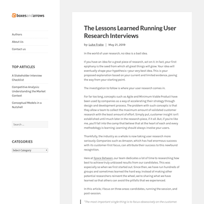 The Lessons Learned Running User Research Interviews - Boxes and Arrows