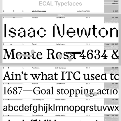 ECAL Typefaces