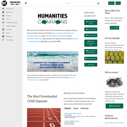 Humanities Commons - Open access, open source, open to all
