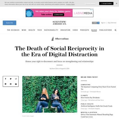 The Death of Social Reciprocity in the Era of Digital Distraction