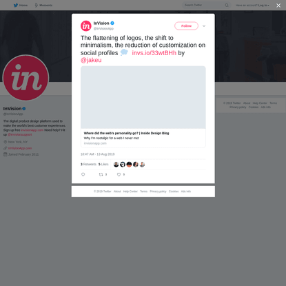 InVision on Twitter