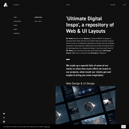 'Ultimate Digital Inspo', a repository of Web &amp; UI Layouts