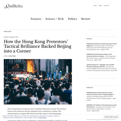 How the Hong Kong Protestors' Tactical Brilliance Backed Beijing into a Corner - Quillette