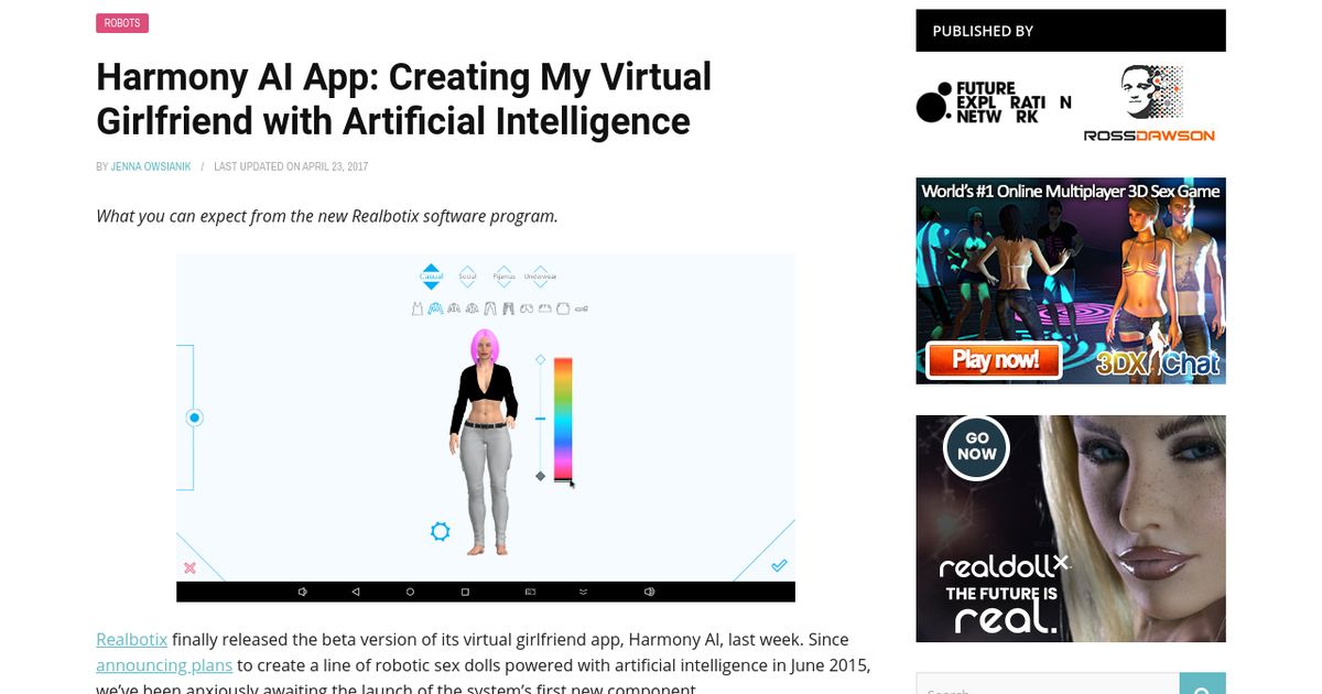 horror doll sex Harmony AI App: Creating My Virtual Girlfriend with Artificial Intelligence