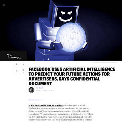 Facebook Uses Artificial Intelligence to Predict Your Future Actions for Advertisers, Says Confidential Document