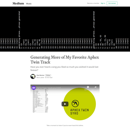 Generating More of My Favorite Aphex Twin Track