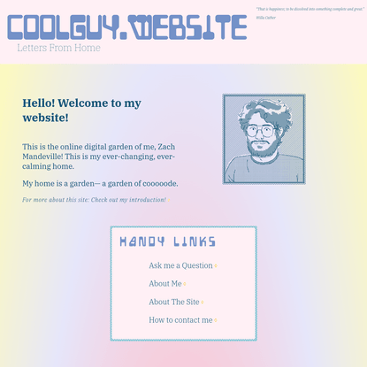 Coolguy.Website: Zach Mandeville's Digital Home