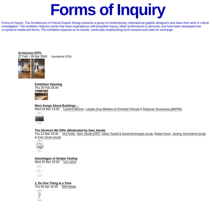 Forms of Inquiry