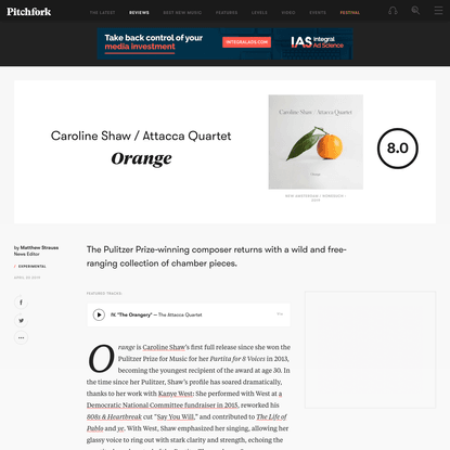 Caroline Shaw / Attacca Quartet: Orange