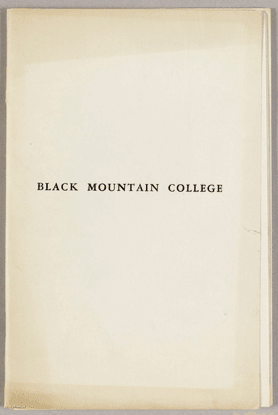 Black Mountain College 1933-1934 [.pdf]