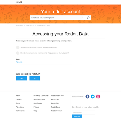 Accessing your Reddit Data