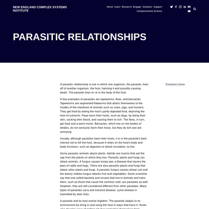Parasitic Relationships - New England Complex Systems Institute