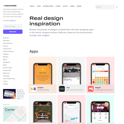 UI Sources | Mobile Design Patterns and Interactions