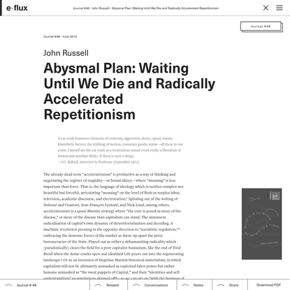 Abysmal Plan: Waiting Until We Die and Radically Accelerated Repetitionism