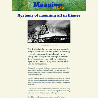 Systems of meaning all in flames