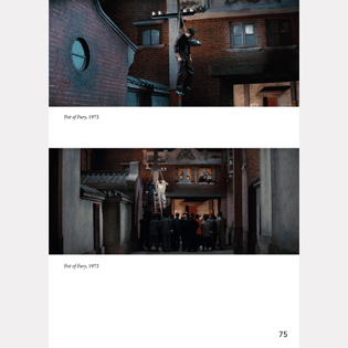 a book titled "suspended corpses in movies: a visual dictionary"