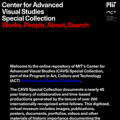 MIT Center for Advanced Visual Studies Special Collection