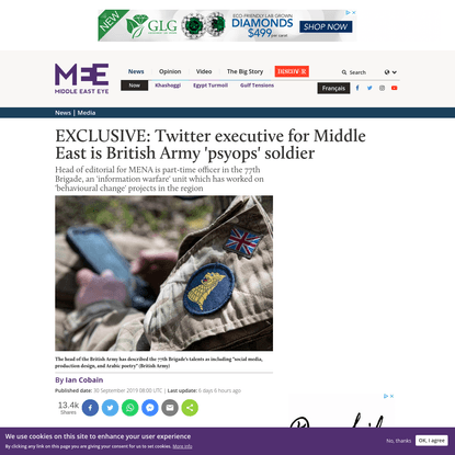EXCLUSIVE: Twitter executive for Middle East is British Army 'psyops' soldier
