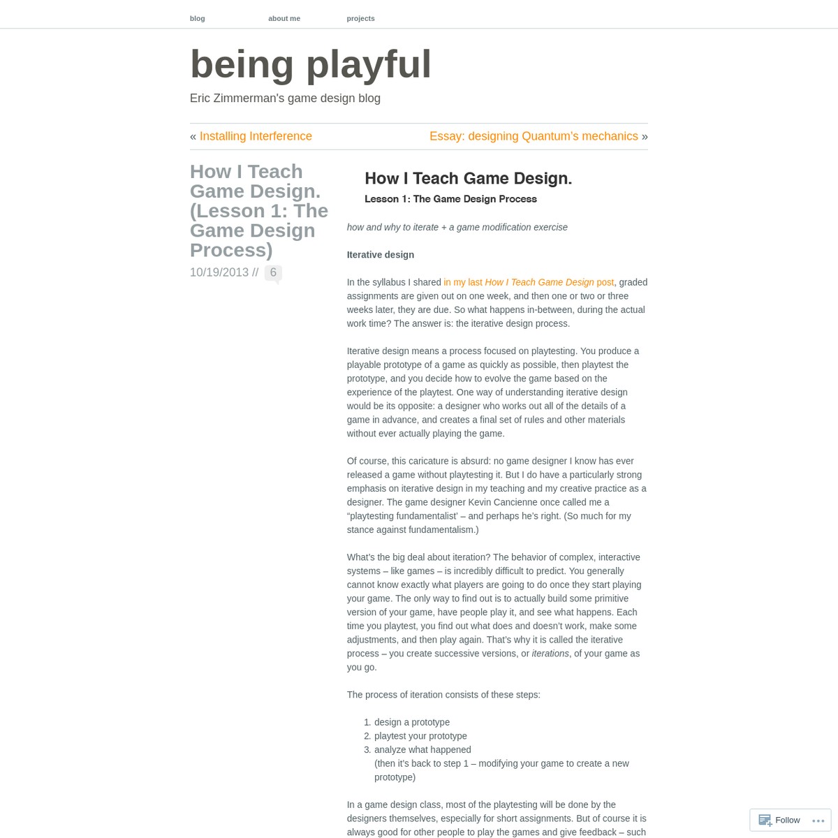 How I Teach Game Design. (Lesson 1 The Game Design Process) — Are.na