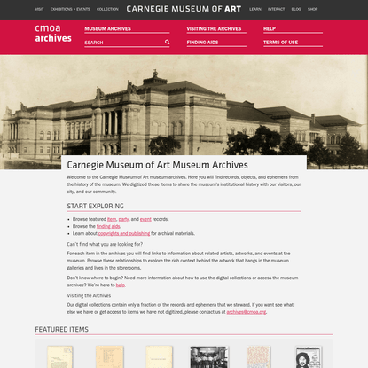 Carnegie Museum of Art Museum Archives