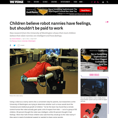 Children believe robot nannies have feelings, but shouldn't be paid to work