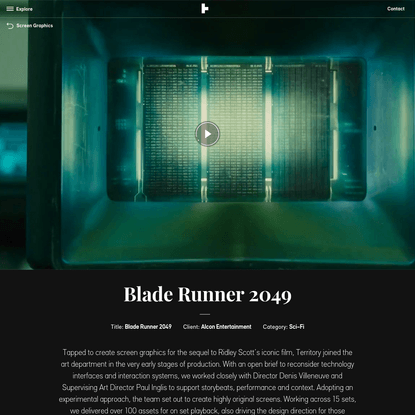 Blade Runner 2049 - Territory Studio