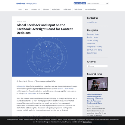 Global Feedback and Input on the Facebook Oversight Board for Content Decisions