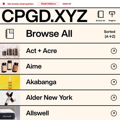 CPGD.XYZ - The Consumer Packaged Goods Directory - Browse All