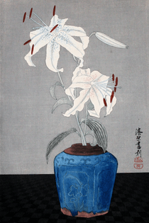 Yoshijuro Urushibara, White Lilies, 1925