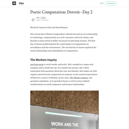 Poetic Computation: Detroit-Day 2