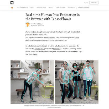 Real-time Human Pose Estimation in the Browser with TensorFlow.js