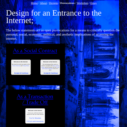 Design for An Entrance to the Internet
