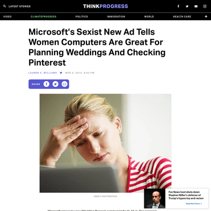 Microsoft's Sexist New Ad Tells Women Computers Are Great For Planning Weddings And Checking Pinterest