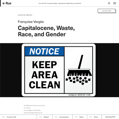 Capitalocene, Waste, Race, and Gender