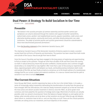 Dual Power: A Strategy To Build Socialism In Our Time