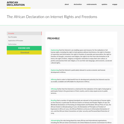 The African Declaration on Internet Rights and Freedoms