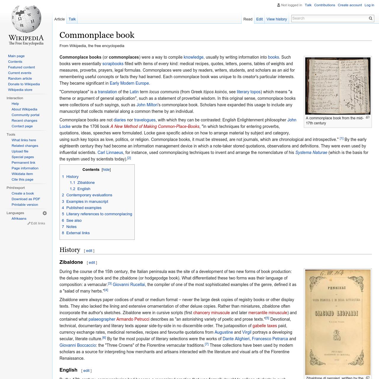 Commonplace book