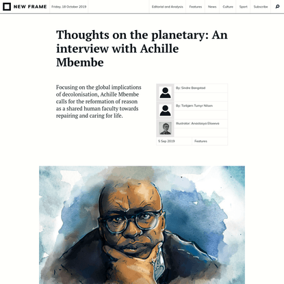 Thoughts on the planetary: An interview with Achille Mbembe