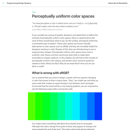 Perceptually uniform color spaces