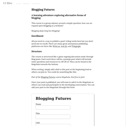 Blogging Futures