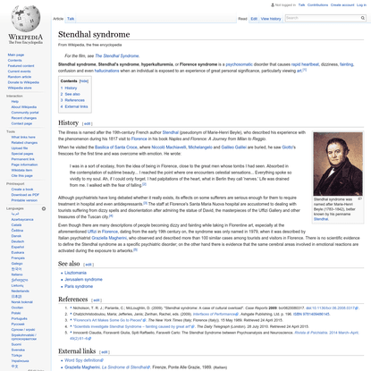 Stendhal syndrome - Wikipedia, the free encyclopedia