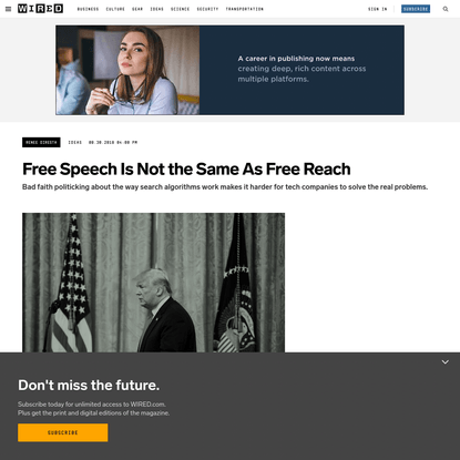 Free Speech Is Not the Same As Free Reach