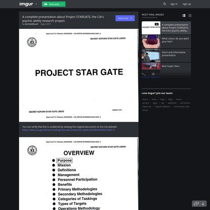 A complete presentation about Project STARGATE, the CIA's psychic ability research project.