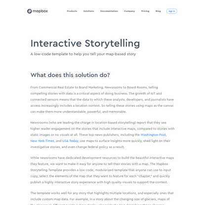 Interactive Storytelling | Mapbox