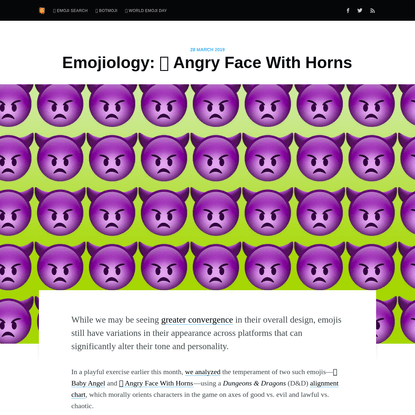Emojiology: 👿 Angry Face With Horns