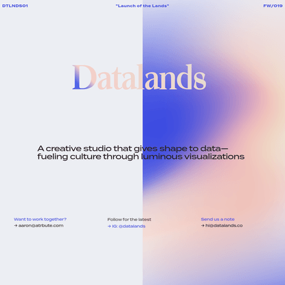 Datalands — Art, Data, Design